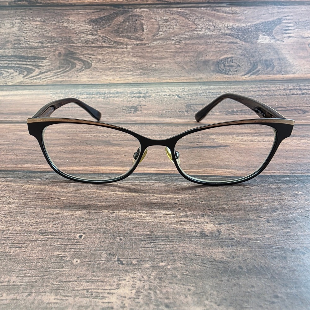 Jimmy Choo JC 147 PWN Black Leopard‎ Cat Eye Eyeglasses Frames Italy 52-16-145 - Picture 3 of 9